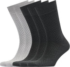 VRD Men’s Dress Socks, Bamboo 5-Pack Mens Socks, Mid Calf Length, Crew Socks Gift for Men Shoe Size 8-13