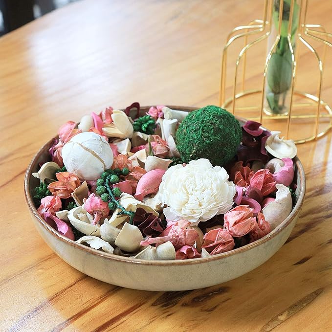 Qingbei Rina Potpourri Bowl Filler, Rose Scented Potpourri Dried Flower,Decorative Vase Filler, Home Fragrance Sachet,Bathroom Decor,14 Oz(Blush Pink)