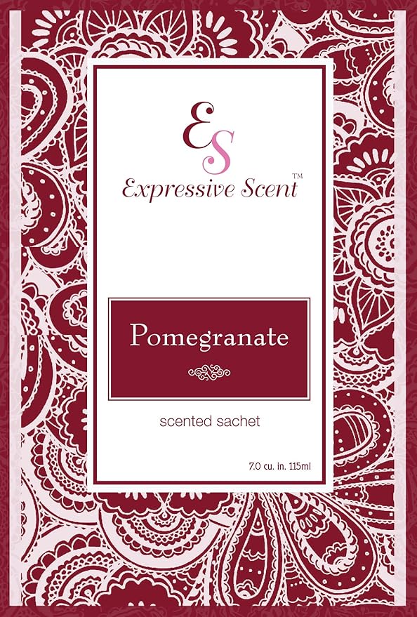 – Home Fragrance Aromatic Sachets: Premium Long-Lasting Aroma, for Drawers Dressers Closets Car Kitchen, Pomegranate