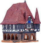 Ceramic Art Cone Incense Holder Room Decoration Handcrafted Collectible Miniature Town Hall in Michelstadt, Germany R272