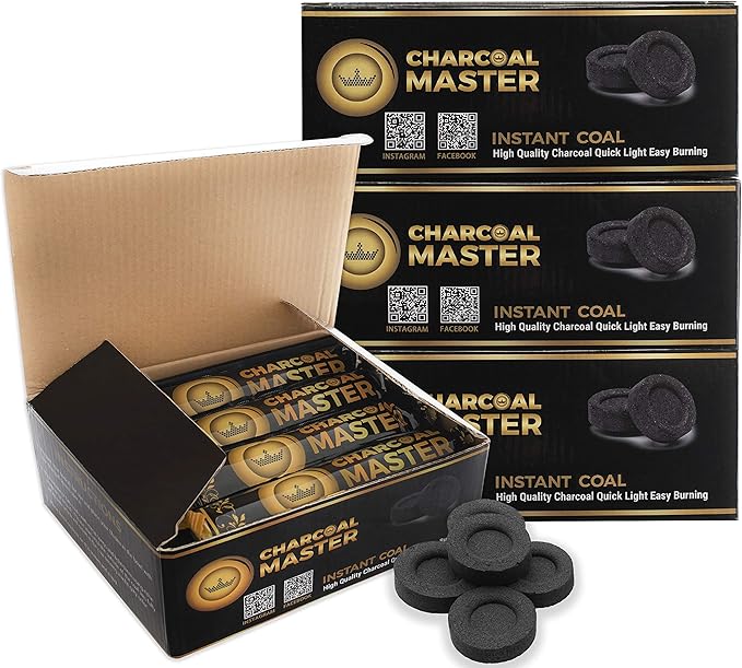 Coal Instant Light – Incense Instant Coal Disks – Coal Tablets – Charcoal Disks – Set of 10 Coal Rolls – 40 mm Quick Light Charcoal Briquettes – Natural Coal Disks – Slow Burn and Low Smoke (1000)