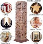Carry Me Handmade Marble Soapstone Incense Stick Burner | Candle Stick Holder | Tea Light Stand - Floral Carving for Gifting. Decorative Incense Tower for Home and Office Decor. (3x3x11 Inches)