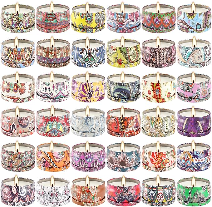 Scented Candles Gifts Set 36 Pack Soy Wax Travel Tin Jar Candles for Home 2.5 OZ Scented Candles for Mom for Christmas, Birthday, Thanksgiving, Mother's Day