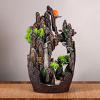 Large Backflow Incense Burner Resin Mountain Waterfall Incense Holder Smoked Fountain Aromatherapy Office Yoga Room Home Decoration