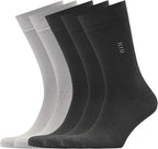 VRD Men’s Dress Socks, Bamboo 5-Pack Mens Socks, Mid Calf Length, Crew Socks Gift for Men Shoe Size 8-13