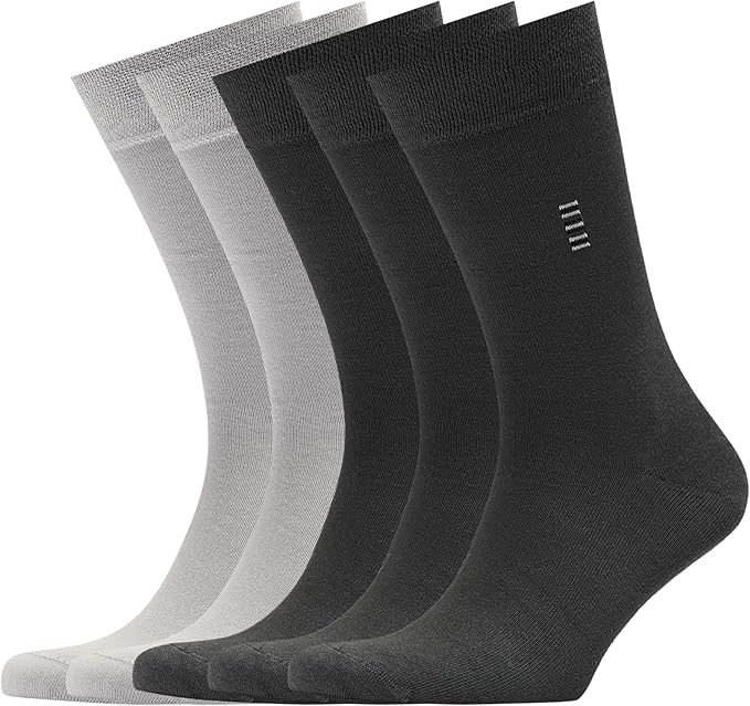 VRD Men’s Dress Socks, Bamboo 5-Pack Mens Socks, Mid Calf Length, Crew Socks Gift for Men Shoe Size 8-13