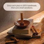 Luna Sundara Authentic Peru Pottery Palo Santo Holder and Incense Holder - Handmade Ceramic Smudge Bowl With 5 Palo Santo Sticks (Brown)