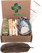 Spiritual Items - Juniper Smudge Stick ~ Abalone Shell for Smudging ~ Palo Santo Sticks ~ 2 inchTripod Stand ~ 8 inch Feather and White Sand
