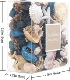 Qingbei Rina Summer Potpourri Dried Flowers, Ocean Breeze Scented Potpourri Bowl Filler,Vase Filler,Home Fragrance, Beach Coastal Sea Shell Bathroom Decor,14 oz(Blue)