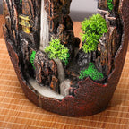 Large Backflow Incense Burner Resin Mountain Waterfall Incense Holder Smoked Fountain Aromatherapy Office Yoga Room Home Decoration