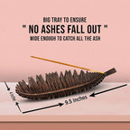 Raajsee Incense Holder Set With Nag Champa Sticks 15gm, Leaf Stick Burner, Brass Burner, Modern Holder for Yoga, Meditation, Home Decor - Size 10x4 Inches Copper