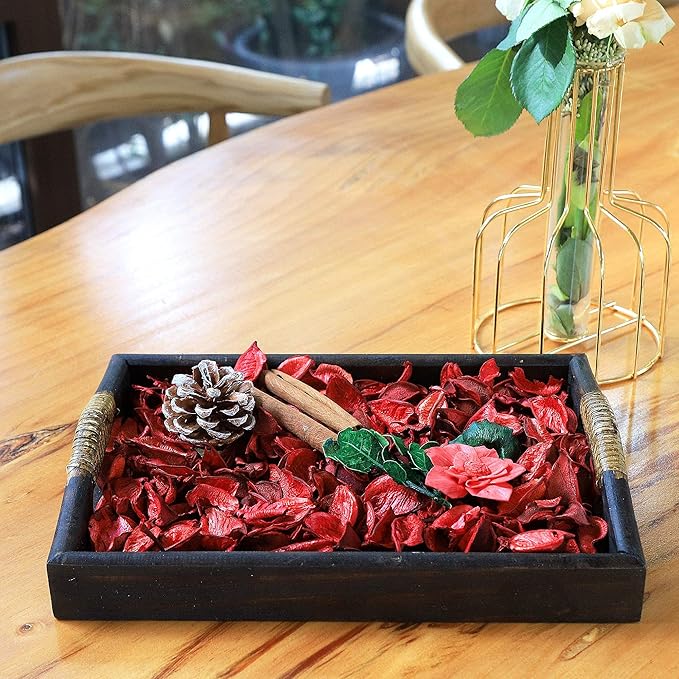 Qingbei Rina Potpourri Bags,Cinnamon Scented Red Potpourri Bowl Filler, Dried Flowers Home Fragrance Sachet of Petal,Vase Filler Decor,8.4 oz(Red)