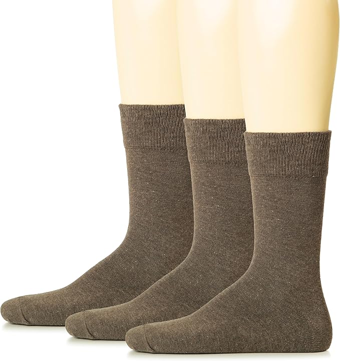 Hugh Ugoli Mens Cotton Dress Socks, Plain Colors, Regular Fit, Crew, Casual Socks, Shoe Size 6 to 15 (3 Pack)