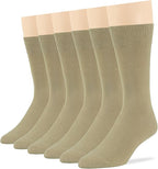 7BigStars Mens Dress Socks – 6 Pairs Crew, Soft Stay Up, Cotton Comfort for Business, Office, Big and Tall, Breathable