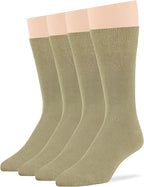 7BigStars Mens Dress Socks – 4 Pack Bamboo Crew Fit, Solid or Patterned, Thin Seamless Breathable Business