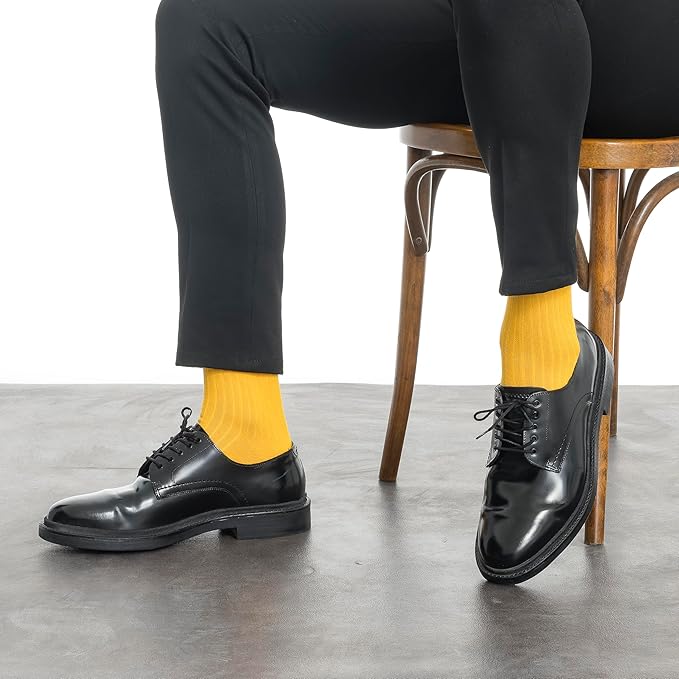 Men’s Dress and Trouser Socks – Premium Rayon Made From Bamboo, Crew Socks (6 pair + Gift box)