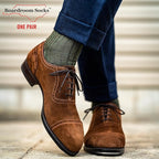 Merino Wool Mid-Calf Dress Socks for Men, Ribbed Dress Socks
