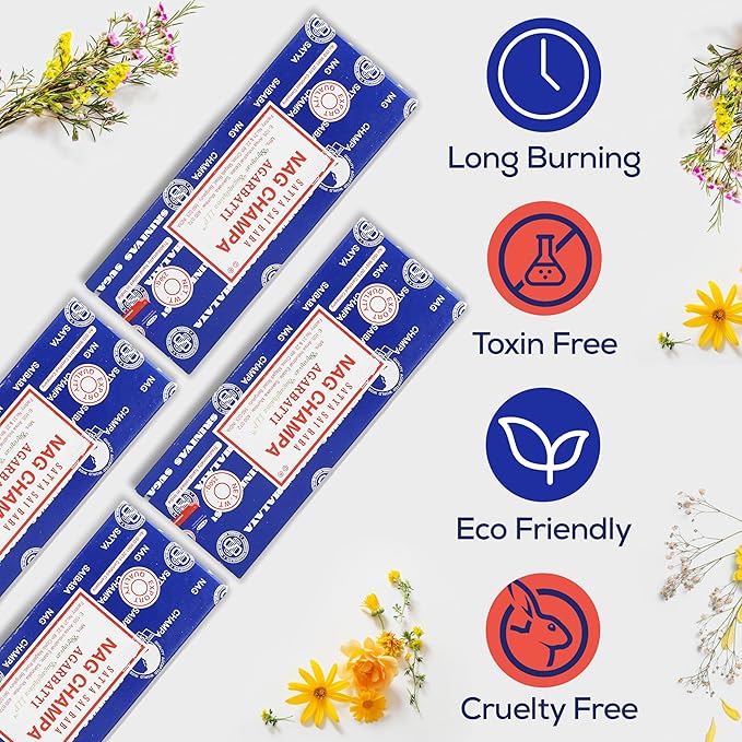 Raajsee Incense Stick Holder Bundle with Satya Nag Champa Incense Sticks 250 gmx 4 Pack (1000 GMS), Insense Sticks Nag Champa Agarbatti