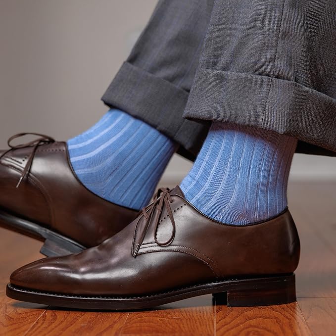 Cotton Dress Socks for Men – Comfortable Men’s Executive Socks – Classic Mid-Calf Dress Socks by Boardroom Socks