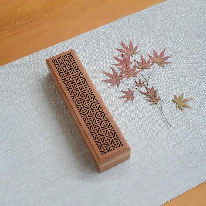 Incense Holder Burner, Coffin Incense Box Holder for Sticks,Wooden Incense-Stick Holder&Ash Catcher for Meditation/Yoga Room/Bedroom/studyroom/Office (Incense Holder Box)