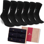 Men’s Dress and Trouser Socks – Premium Rayon Made From Bamboo, Crew Socks (6 pair + Gift box)