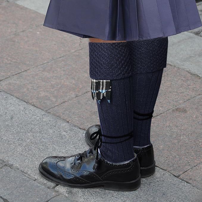 DSS KILTS-Kilt Hose, Tradional Scottish Kilt Scocks Wool Blend, Bubbled Design Kilt Socks for USA Shoe Sizes