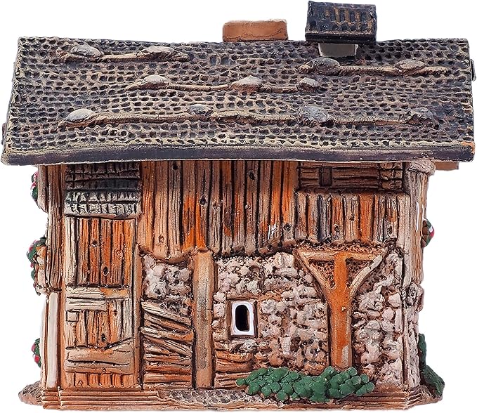 Ceramic Art Cone Incense Holder Room Decoration Handcrafted Collectible Miniature Old House on Lutago, Tirol, Italy R235