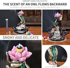 Waterfall Incense Burner, River Incense Holder, Meditation Decor with Upgrade Incense Cones and Accessories (Lotus Hand)