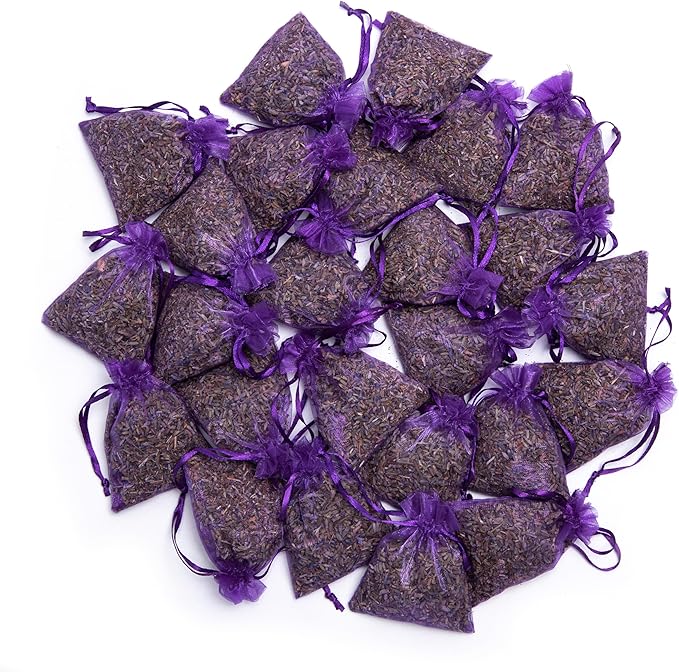 Bag of 25 Sachets Dried Lavender Flower Lavender Sachets for Drawers and Closets, LV-B-2