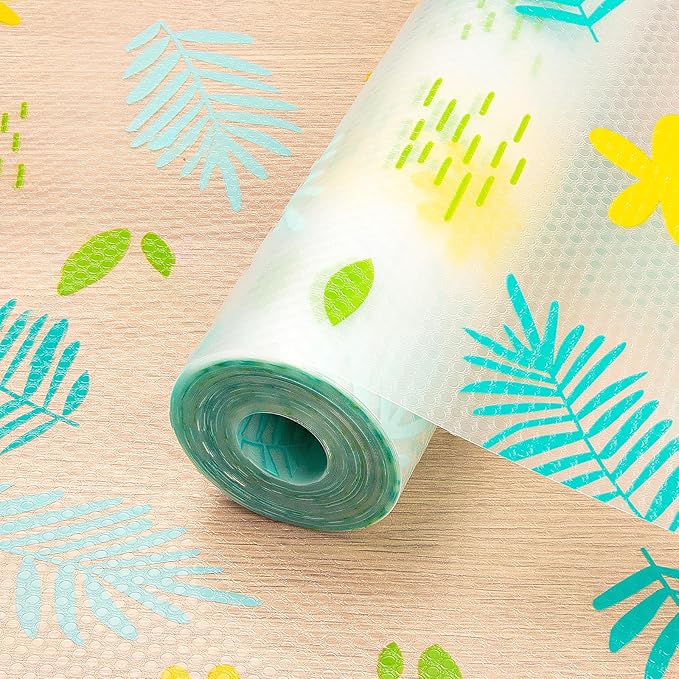 Cooyes Shelf Liner – Premium Non-Adhesive Cabinet & Drawer Liner for Kitchen – Waterproof Shelf Paper with Modern Pattern – Durable EVA Cabinet Mat – Easy to Cut