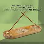 raajsee Incense Holder Hand Carved-Incense Burner Holder –Ash Catcher - Incense Stick Holder - Meditation & Yoga - Great Gift for Any Occasion Size 11x4 inch