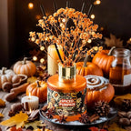 Airkeep Reed Diffuser Set,3.38 fl oz (100 ml) - Spiced Pumpkin Oil Diffusers with 8 Reed Sticks, Home Fragrance Reed Diffuser for Bathroom Shelf Decor