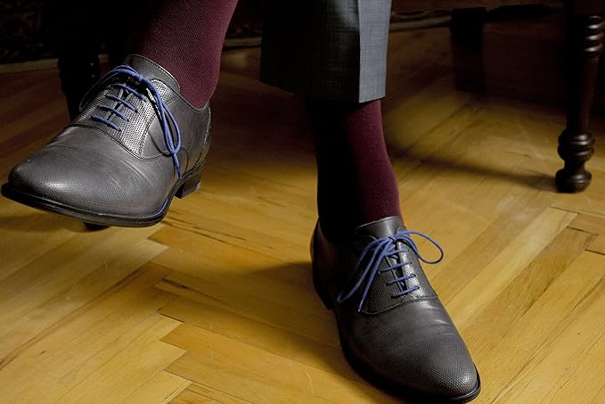 Hugh Ugoli Men's Bamboo Dress Socks for Business & Trouser, Thin & Seamless Crew Socks, 4 Pairs with Gift Box, Shoe Size 8-12