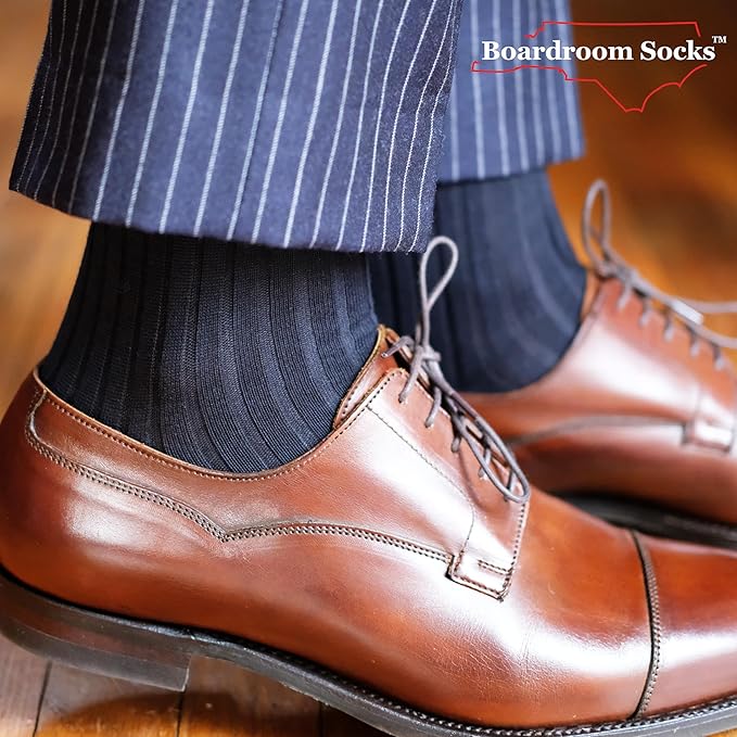 Cotton Dress Socks for Men – Comfortable Men’s Executive Socks – Classic Mid-Calf Dress Socks by Boardroom Socks