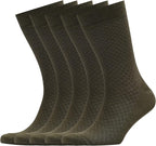 VRD Men’s Dress Socks, Bamboo 5-Pack Mens Socks, Mid Calf Length, Crew Socks Gift for Men Shoe Size 8-13