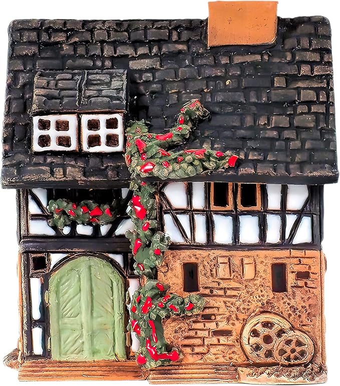 Ceramic Houses Collection - Collectible Miniature of Historic House in Lauterbach Germany - Cone Incense Holder Room Decor - Ceramic Incense Burner S19-5