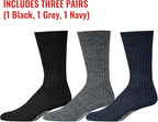Merino Wool Mid-Calf Dress Socks for Men, Ribbed Dress Socks