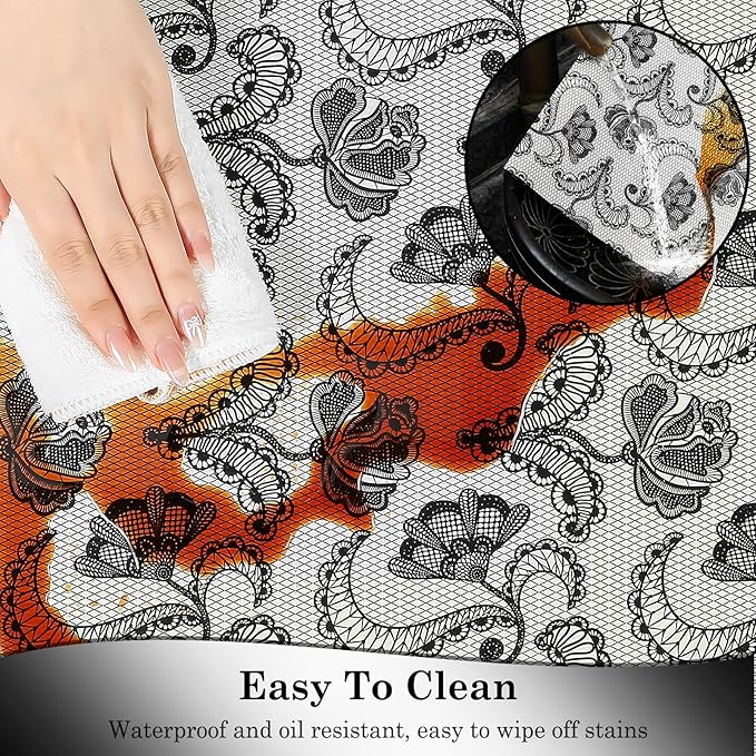 Drawer and Shelf Liner, Non-Slip Kitchen Cabinet Liners Non-Adhesive Thick Strong Grip Waterproof Washable Mats Protect Dresser Shelves Cupboard Bathroom Cabinets, Boho: Floral, 18 in X 10 FT