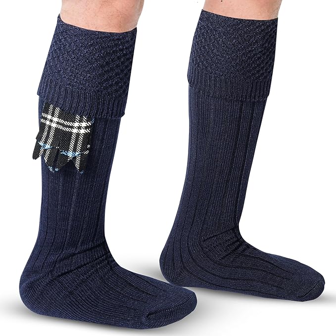 DSS KILTS-Kilt Hose, Tradional Scottish Kilt Scocks Wool Blend, Bubbled Design Kilt Socks for USA Shoe Sizes