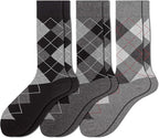 Men’s Argyle Dress Socks, Combed Cotton, Pack of 3