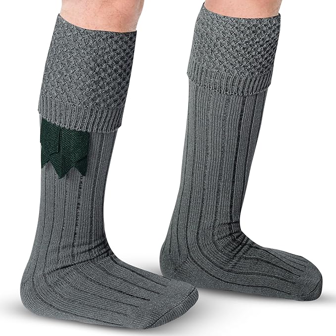 DSS KILTS-Kilt Hose, Tradional Scottish Kilt Scocks Wool Blend, Bubbled Design Kilt Socks for USA Shoe Sizes