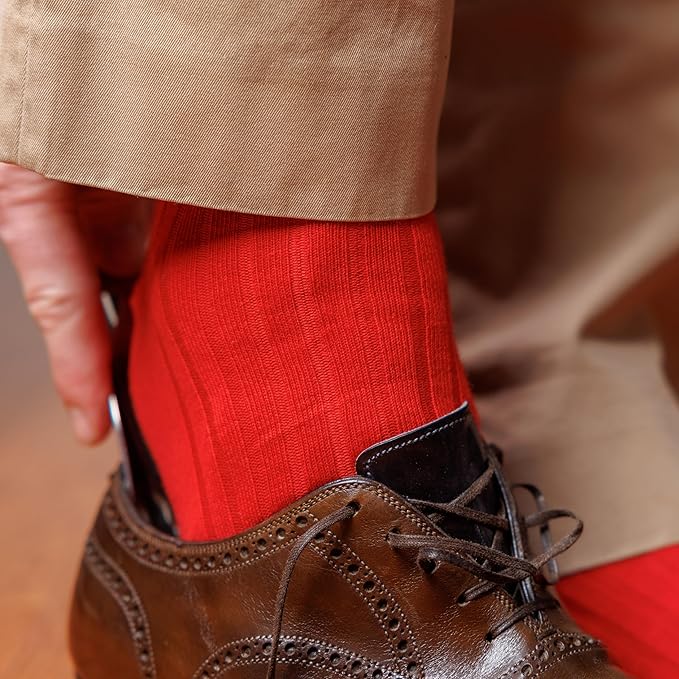 Cotton Dress Socks for Men – Comfortable Men’s Executive Socks – Classic Mid-Calf Dress Socks by Boardroom Socks