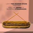 Hand Carved Incense Holder-Incense Burner/Ash Catcher/Handmade Wooden Insence Tray – Modern Gift Home/Room/Kitchen Décor Size 11x4x1.5 Inches