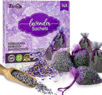 14 Pack Organic Lavender Sachet Bags for Drawers and Closets - Natural Fresh Dried Lavender French Potpourri Bags for Clothes Storage - Scented Sachets for Drawers, Wardrobes, Cars & Home.