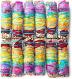 Chakra Sage Smudge Sticks 4 Inch | Natural Flower White Sage Smudging Wands | Bulk Quantities for Home Cleansing, Meditation, & Smudging Rituals | Sustainably Sourced California White Sage