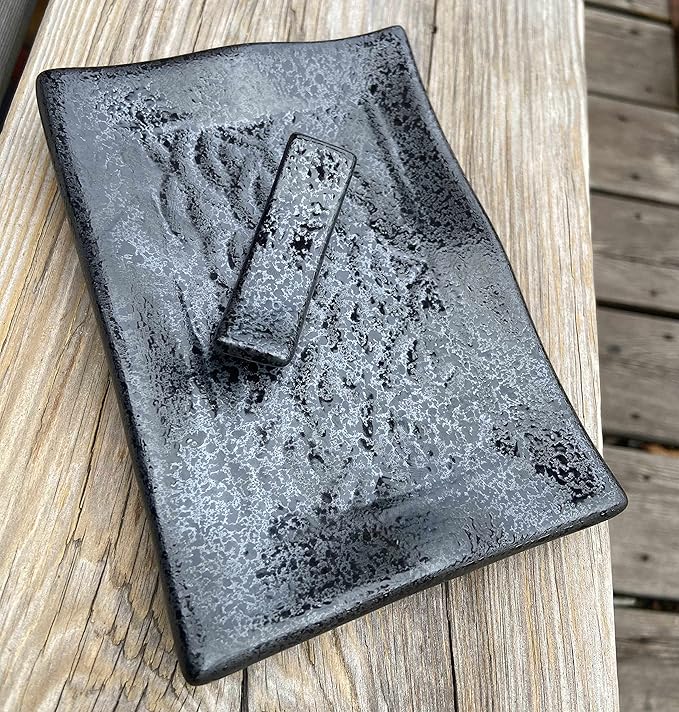 TOBOHU Black Rectangle Ceramic Palo Santo Stick Holder, Palo Santo Burner