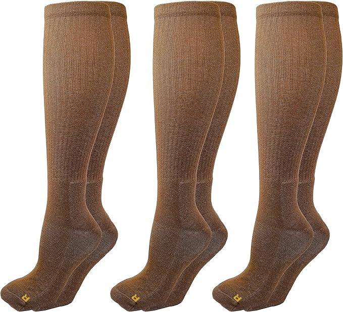 Coyote Brown Moisture Wicking, Breathable Over The Calf Foot Socks | Quick Dry Boot Socks | Made in USA
