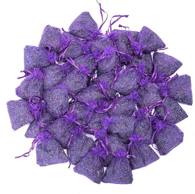 French Lavender Sachets for Drawers and Closets Fresh Scents, Set of 36, Home Fragrance Sachet for Closets and Drawers, Purple, LV-C-36-1
