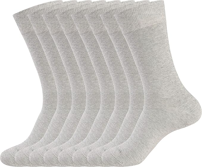 WANDER Men's Dress Socks Cotton Thin Classic Lightweight Socks 6/8 Pairs Solid & Patterned Soft Breathable Socks
